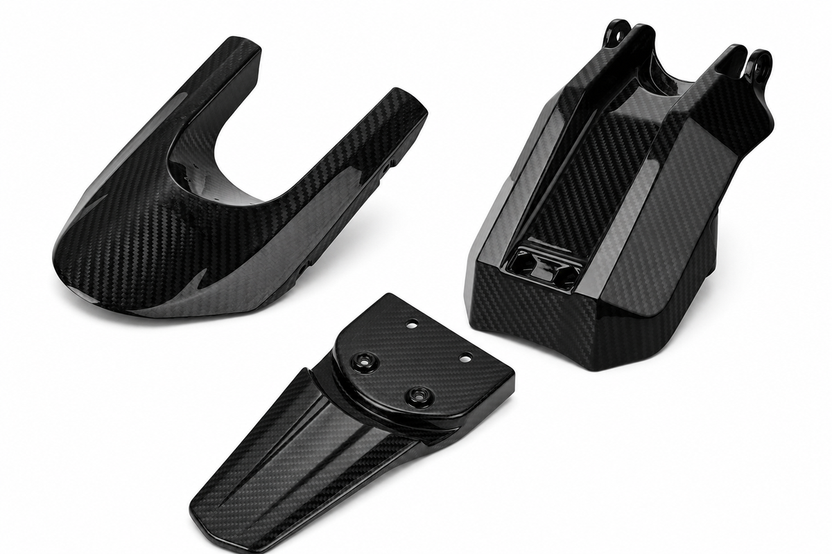 E Ride Pro Carbon Essentials Kit — Battery Cover + Rear Fender + Mud Guard