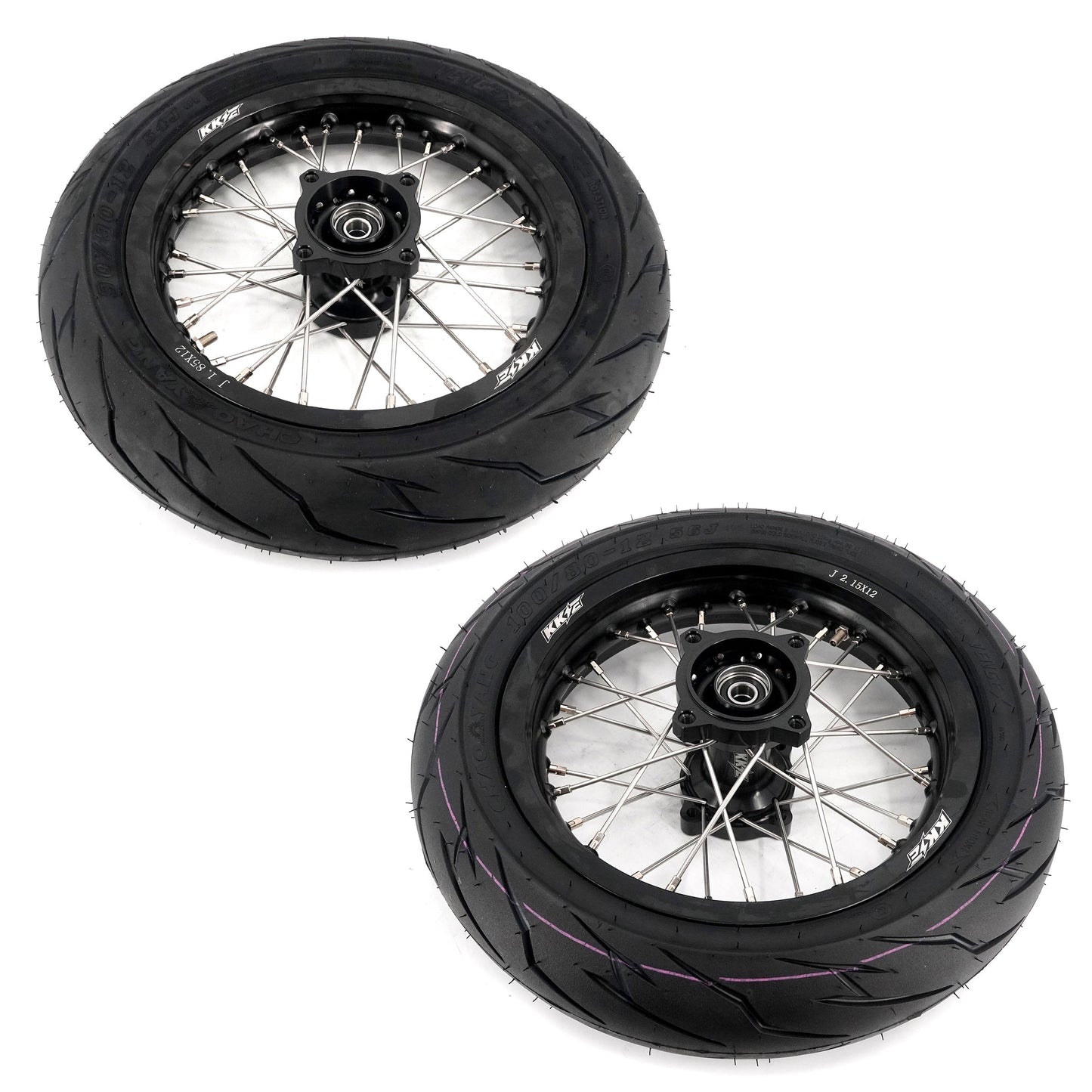 KKE 1.85*12’‘ & 2.15*12’‘ E-Bike Mini Wheels Kit with Tires Fit For Rawrr Mantis X 2024-2025 Black